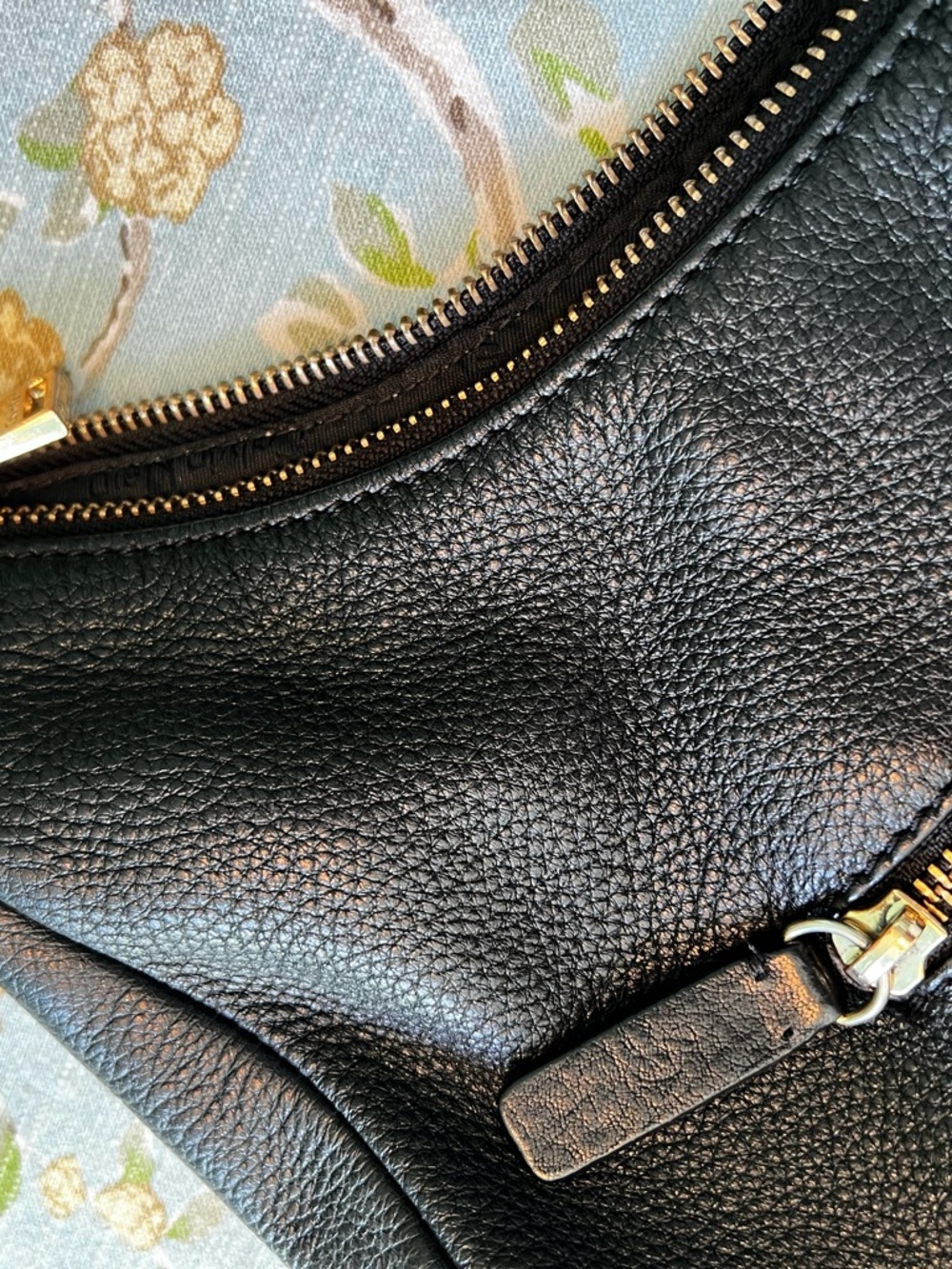 Calvin Klein Black Pebbled Faux-Leather Hobo with Gold plated hardware - Picture 6 of 12